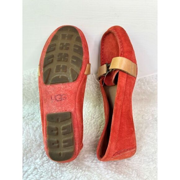 UGG ORANGE AVEN Suede MOCASSIN Driving Loafers! Size 6,5 leather summer fashion - Picture 5 of 14